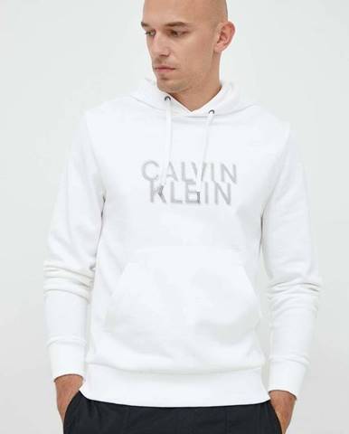Mikina Calvin Klein pánska, biela farba, jednofarebná