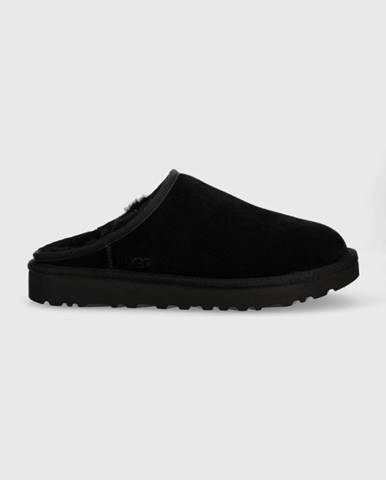 Semišové papuče UGG M Classic Slip-on čierna farba