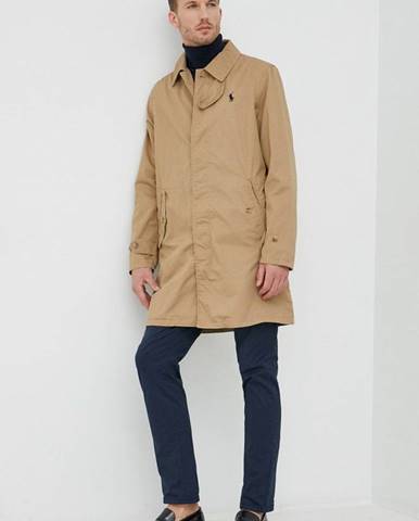 Bavlnený kabát Polo Ralph Lauren béžová farba, prechodný