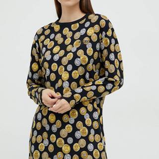 Tričko s dlhým rukávom Moschino Underwear dámsky, čierna farba,