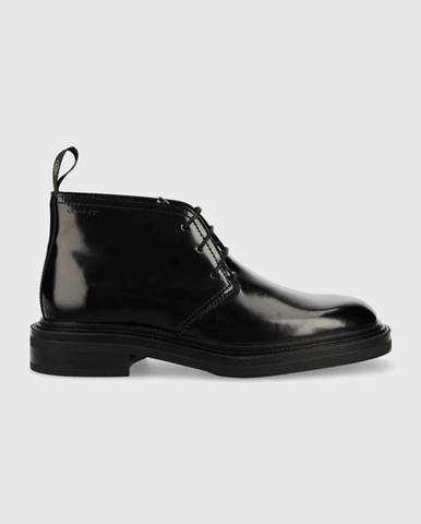 Kožené topánky Gant Fairwyn pánske, čierna farba