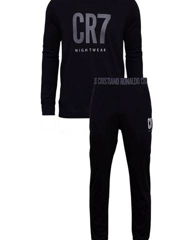 Pyžamo CR7 Cristiano Ronaldo pánske, čierna farba, s potlačou