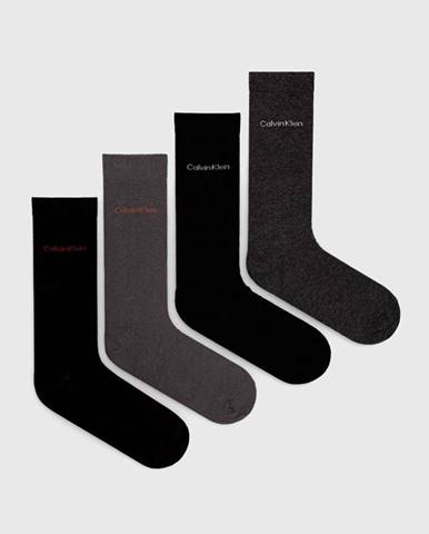 Ponožky Calvin Klein 4-pak pánske, šedá farba