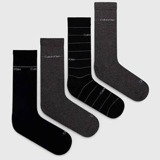 Ponožky Calvin Klein 4-pak pánske, čierna farba