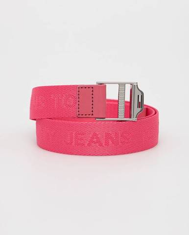 Opasok Tommy Jeans Ess Webbing Belt dámsky, ružová farba