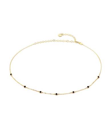 Strieborný pozlátený náhrdelník Ania Kruk Oval zlatá farba