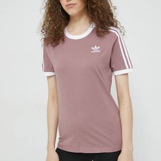 Bavlnené tričko adidas Originals fialová farba,