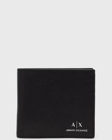 Kožená peňaženka Armani Exchange pánsky, čierna farba
