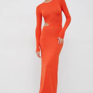 Šaty Calvin Klein oranžová farba, maxi, priliehavá