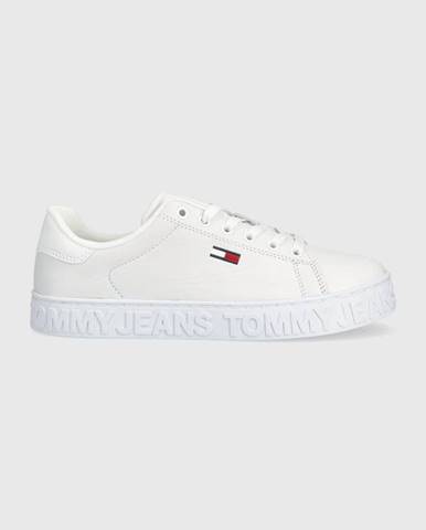 Kožené tenisky Tommy Jeans Cool Tommy Jeans Sneaker Ess biela farba,