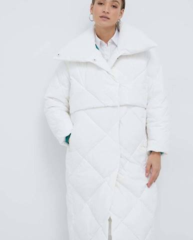 Páperová bunda Calvin Klein dámska, biela farba, zimná, oversize