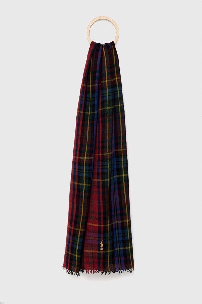 Vlnený šál Polo Ralph Lauren vzorovaný