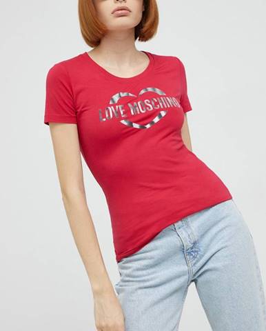 Tričko Love Moschino dámsky, červená farba