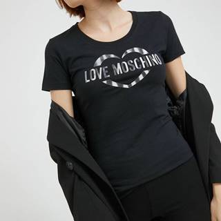 Tričko Love Moschino dámsky, čierna farba