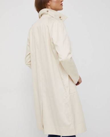 Kabát Calvin Klein dámsky, béžová farba, prechodný,