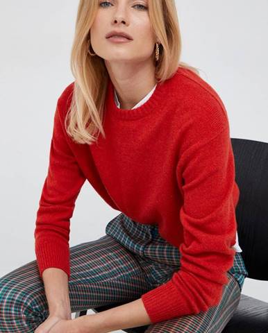 Vlnený sveter Polo Ralph Lauren dámsky, červená farba,