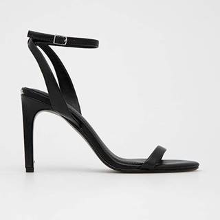 Kožené sandále Calvin Klein Essentia čierna farba