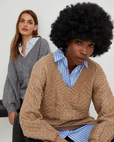 Vlnený sveter Answear Lab dámsky, hnedá farba, teplý,