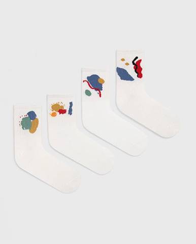 Ponožky Answear Lab (4-pak) dámske, biela farba
