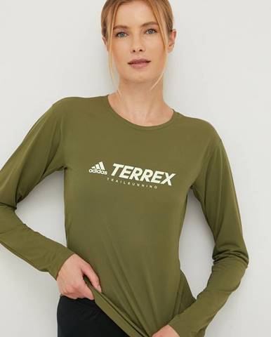 Športové tričko s dlhým rukávom adidas TERREX Trail zelená farba,