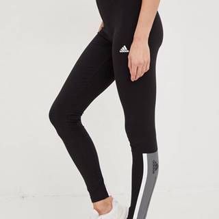Legíny adidas dámske, čierna farba, s potlačou