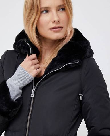 Obojstranná bunda Geox dámska, čierna farba, prechodná