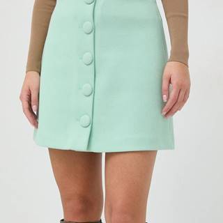 Sukňa Twinset tyrkysová farba, mini, rovný strih