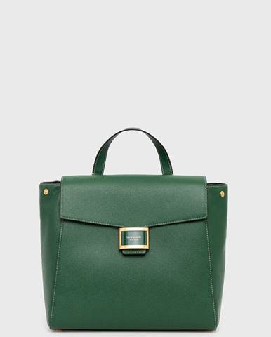 Kožený ruksak Kate Spade dámsky, zelená farba, malý, jednofarebný