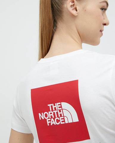 Bavlnené tričko The North Face biela farba,