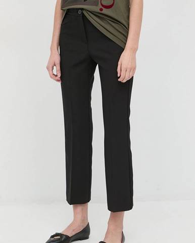 Nohavice MAX&Co. dámske, čierna farba, zvony, vysoký pás