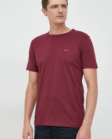 Bavlnené tričko BOSS Boss Athleisure červená farba, jednofarebné