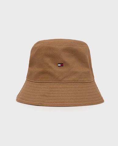 Bavlnený klobúk Tommy Hilfiger hnedá farba, bavlnený