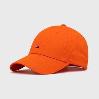 Čiapka Tommy Hilfiger oranžová farba, jednofarebná