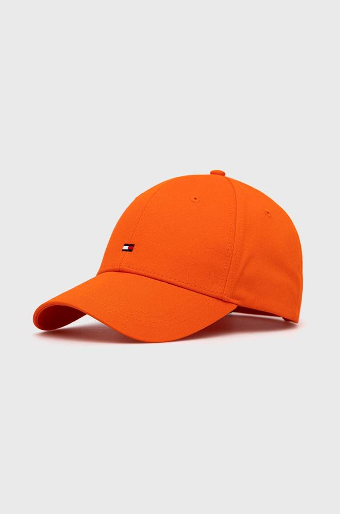 Čiapka Tommy Hilfiger oranžová farba, jednofarebná