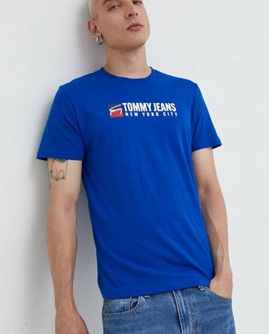 Bavlnené tričko Tommy Jeans s potlačou