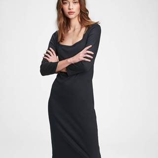 Modern Squareneck Šaty Čierna