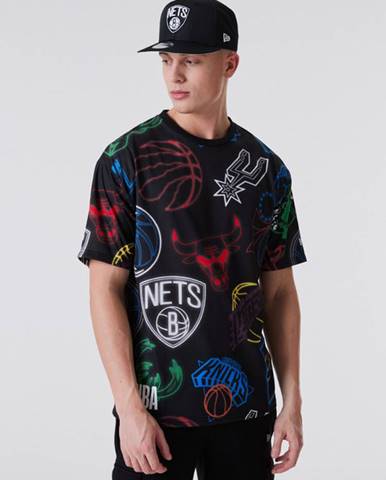 NBA All Over Print Neon Tričko Čierna