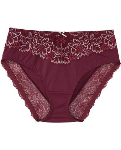 Elegant Lace Panties in Hi Cut Style, WiesMANN, Size: XL -3XL, Color:  Burgundy