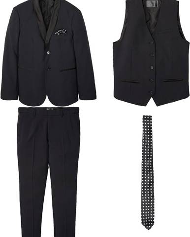 Oblek (4-dielny): sako, nohavice, vesta, kravata