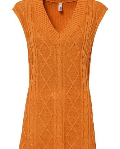 Pletená vesta s osmičkovým vzorom