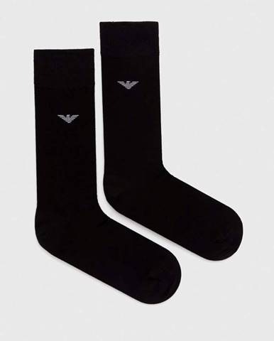 Ponožky Emporio Armani Underwear 2-pak pánske, čierna farba