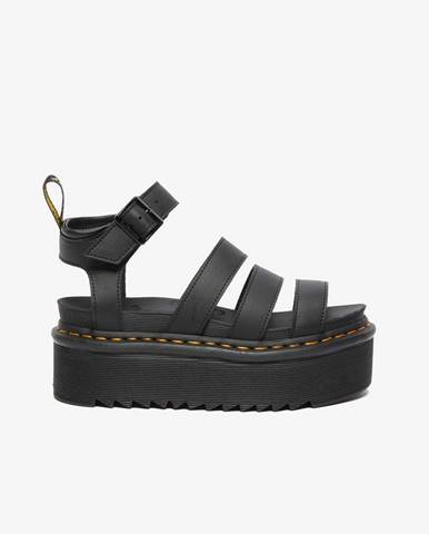 Čierne dámske kožené sandále na platforme  Blaire Quad
