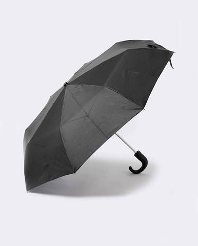 Dáždnik z recyklovaného polyesteru so zahnutou rúčkou a technológiou Windtech™  čierna