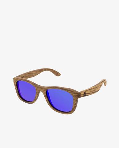 VeyRey Drevené polarizačné okuliare Nerd Firry modré sklá