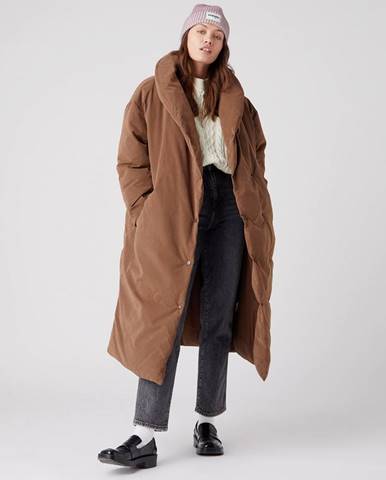 Hnedý dámsky zimný kabát s golierom