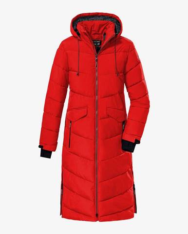 Červený dámsky zimný kabát