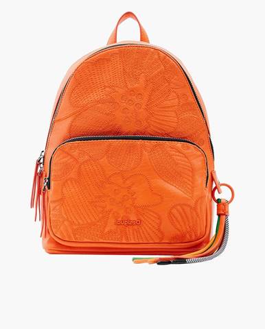 Oranžový dámsky kvetovaný batoh  Alpha Mombasa Mini