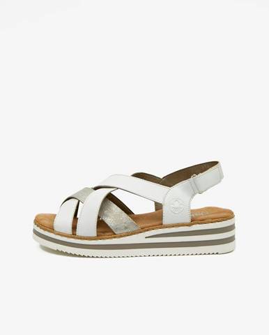 Strieborno-biele dámske sandále