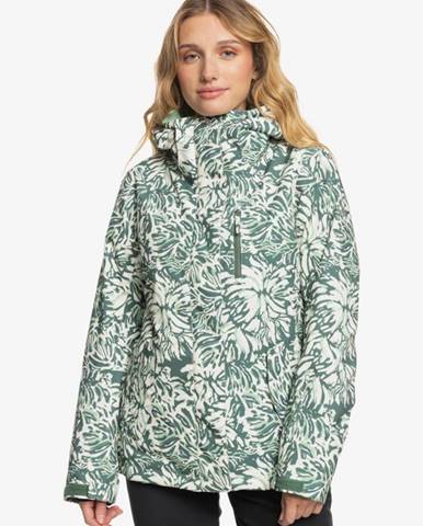 Zeleno-krémová dámska zimná vzorovaná bunda  Jetty