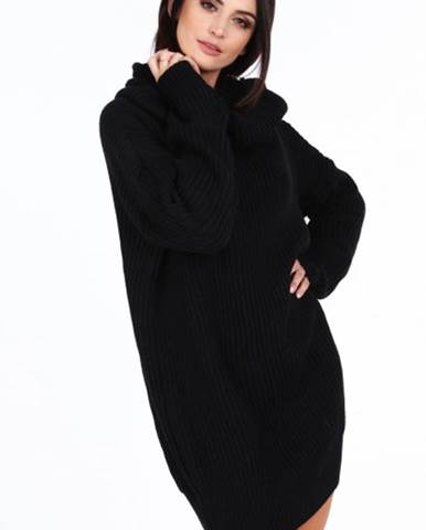 Čierny dámsky sveter s veľkým golierom
